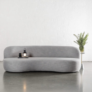 Anandes Curved 3 Seater Sofa  |  Aniseed Dusk Linen