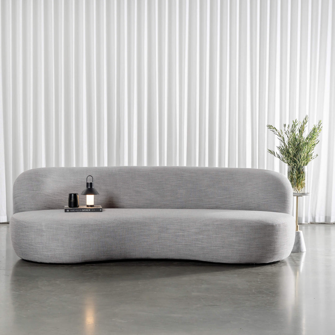 Anandes Curved 3 Seater Sofa  |  Aniseed Dusk Linen