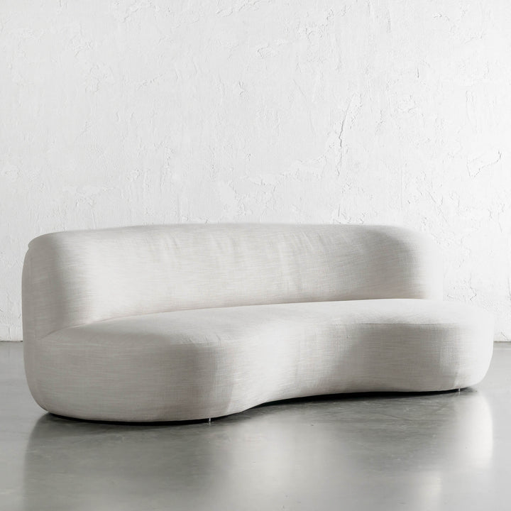 Anandes Curved 3 Seater Sofa  |  Oaten Haze Linen