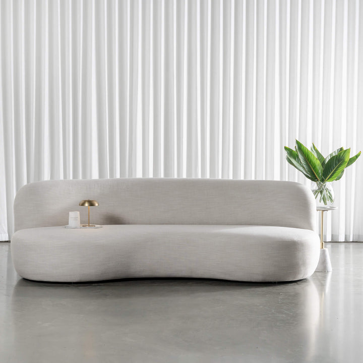 Anandes Curved 3 Seater Sofa  |  Oaten Haze Linen