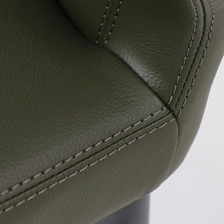 ANDERS VEGAN LEATHER BAR CHAIR  |  MEDITERRANEAN DEEP OLIVE VEGAN LEATHER