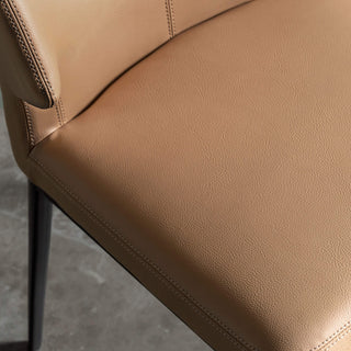 ANDERS DINING CHAIR  |  CANYON TAN VEGAN LEATHER | SEAT CLOSEUP