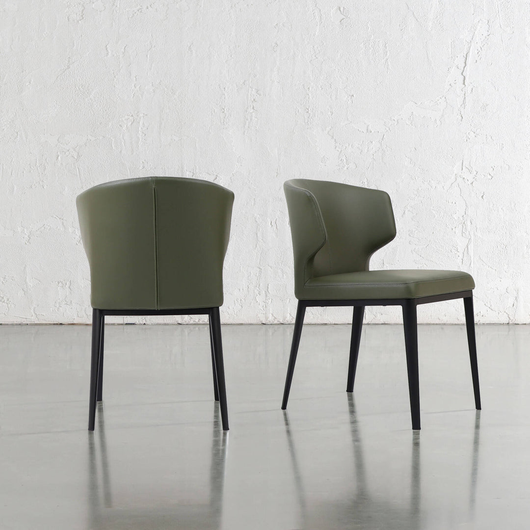 ANDERS DINING CHAIR  |  MEDITERRANEAN DEEP OLIVE VEGAN LEATHER