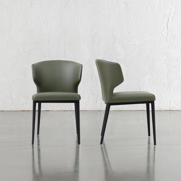 ANDERS DINING CHAIR  |  MEDITERRANEAN DEEP OLIVE VEGAN LEATHER