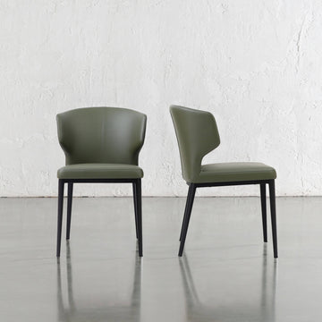 ANDERS DINING CHAIR  |  MEDITERRANEAN DEEP OLIVE VEGAN LEATHER