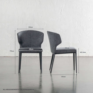 ANDERS DINING CHAIR | GRANITE SHADOW WEAVE | MEASUREMENTS