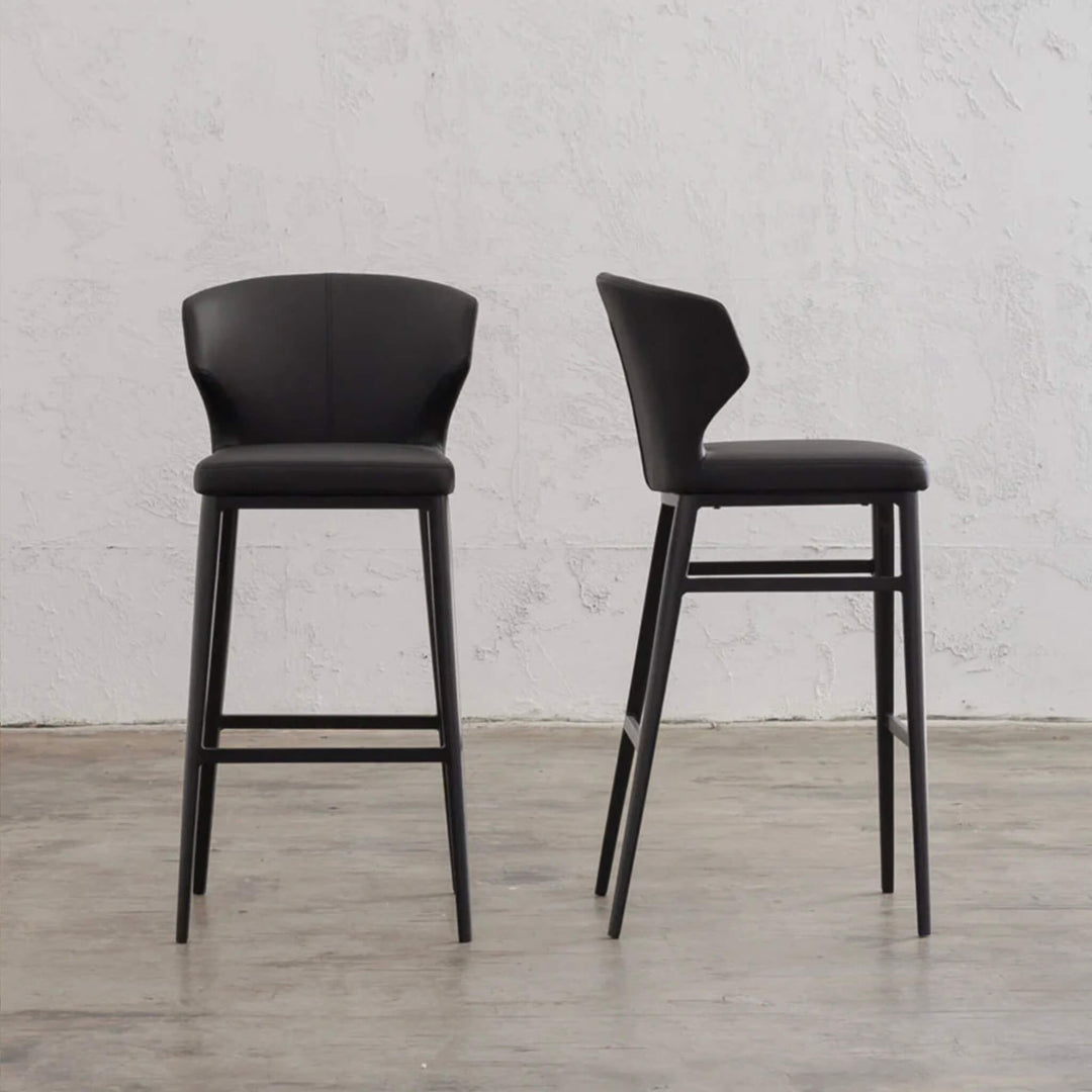 ANDERS BAR CHAIR  |  BUNDLE + SAVE  |  FAUX LEATHER NOIR BLACK