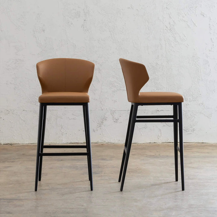 ANDERS VEGAN LEATHER BAR CHAIR | SADDLE TAN