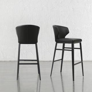 ANDERS VEGAN LEATHER BAR CHAIR  |  NOIR BLACK