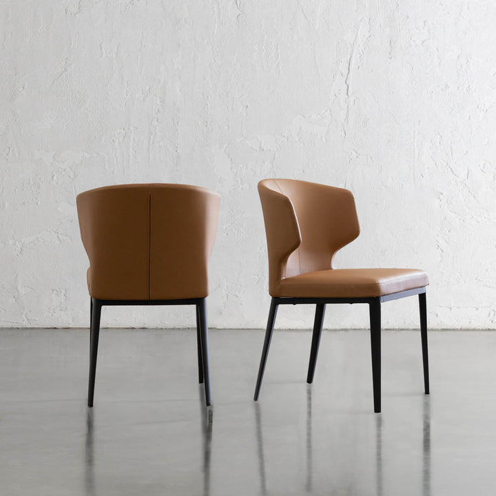 ANDERS VEGAN LEATHER DINING CHAIR | SADDLE TAN