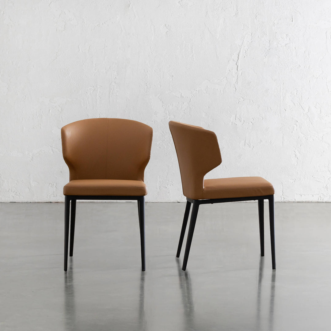 ANDERS VEGAN LEATHER DINING CHAIR | SADDLE TAN