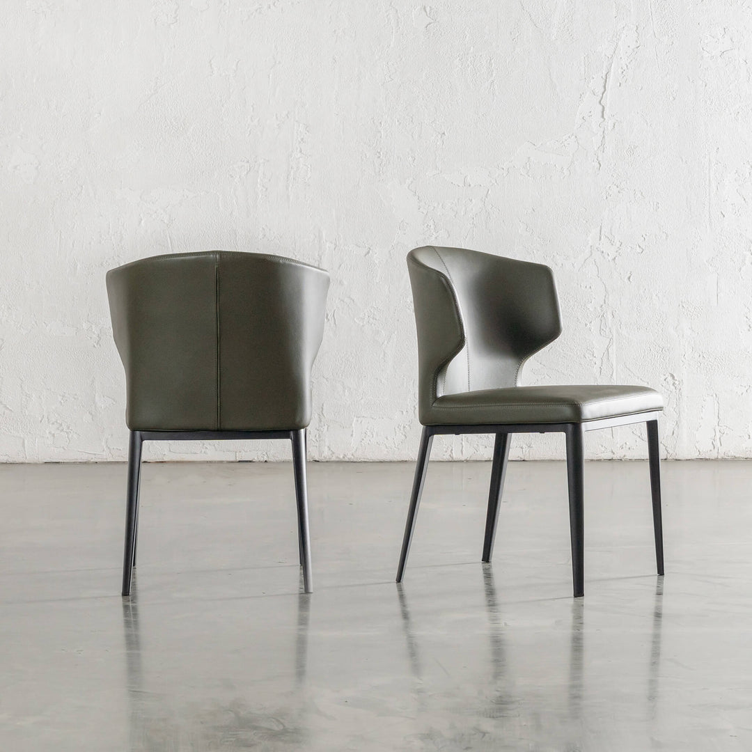 ANDERS DINING CHAIR  |  MEDITERRANEAN DEEP OLIVE VEGAN LEATHER