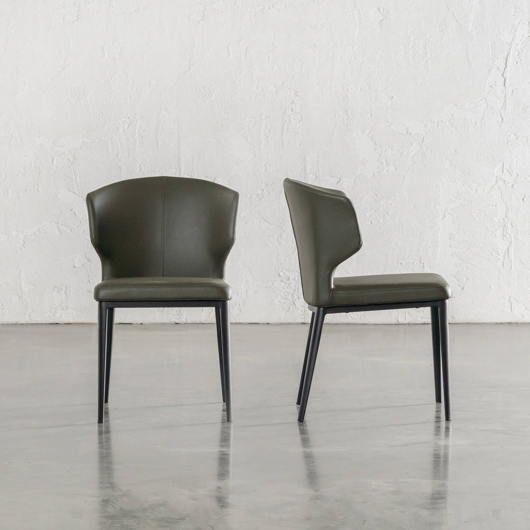 ANDERS DINING CHAIR  |  MEDITERRANEAN DEEP OLIVE VEGAN LEATHER