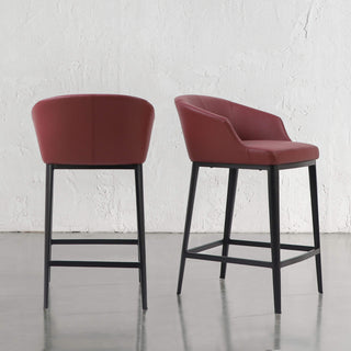 ANTONIS COUNTER STOOL  |  BURNISHED CURRANT VEGAN LEATHER