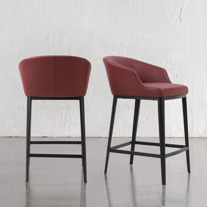 ANTONIS COUNTER STOOL  |  BURNISHED CURRANT VEGAN LEATHER
