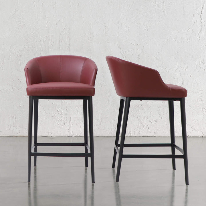 ANTONIS COUNTER STOOL  |  BURNISHED CURRANT VEGAN LEATHER