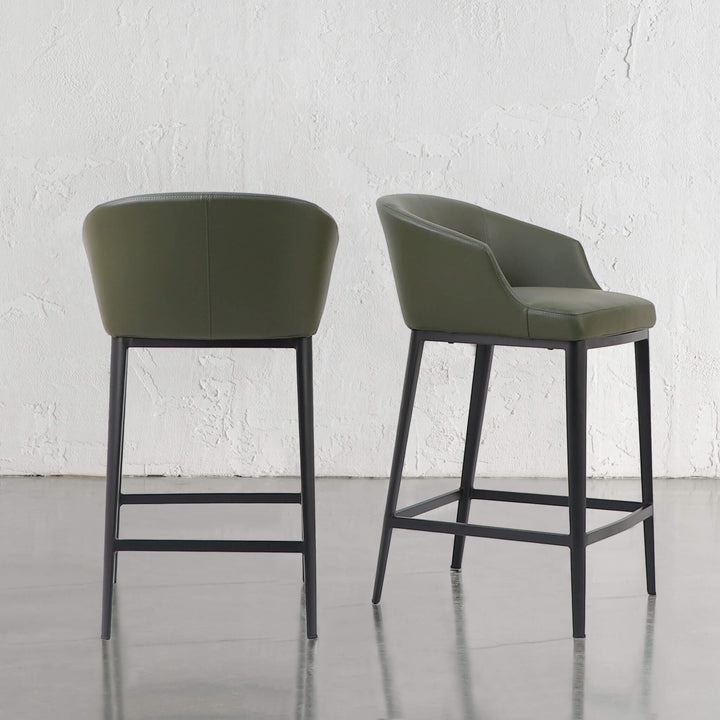 ANTONIS COUNTER STOOL  |  MEDITERRANEAN DEEP OLIVE VEGAN LEATHER