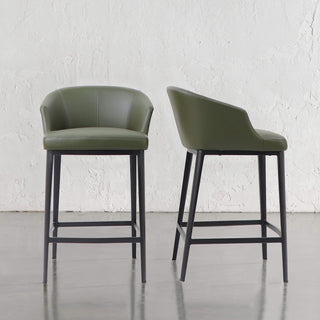 ANTONIS COUNTER STOOL  |  MEDITERRANEAN DEEP OLIVE VEGAN LEATHER
