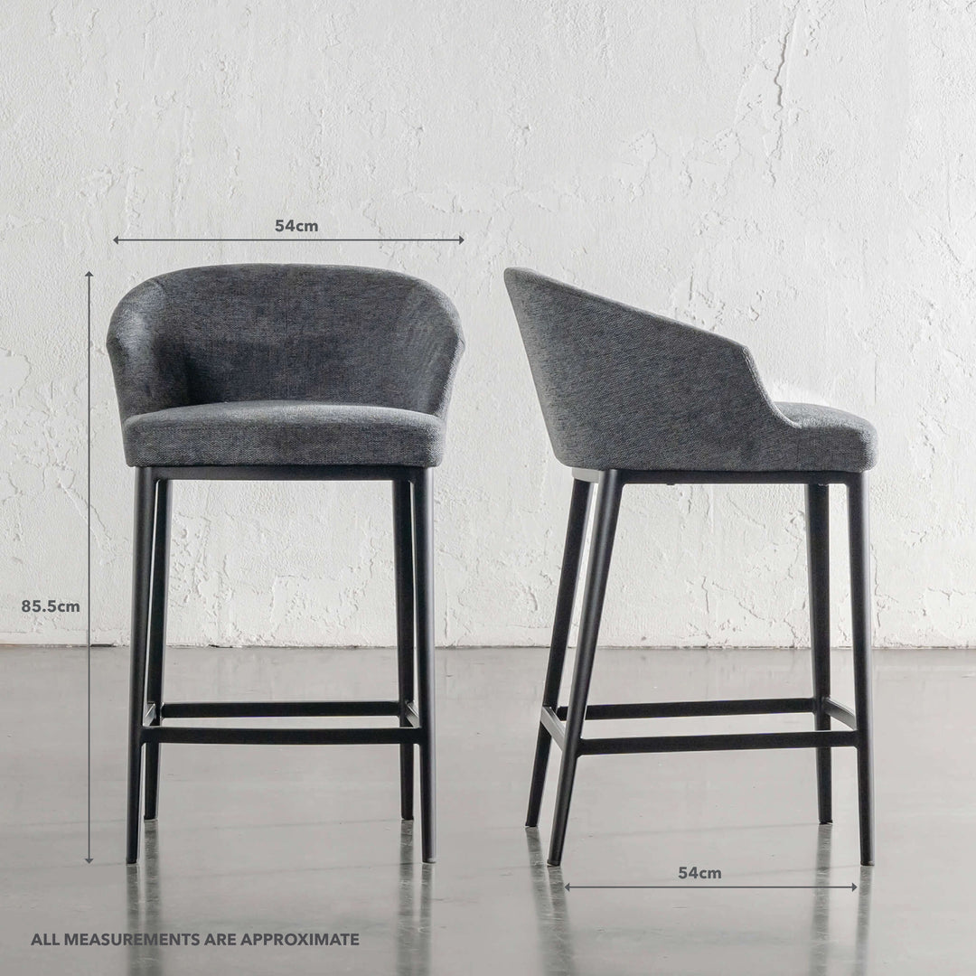 ANTONIS COUNTER STOOL STOOL | GRANITE SHADOW WEAVE | MEASUREMENTS