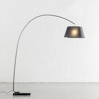 ARC EIGHTY CURVE FLOOR LAMP  |  BLACK + BLACK MARBLE BASE