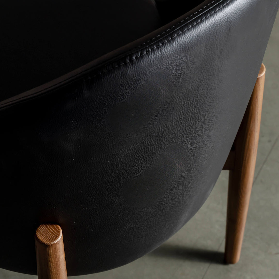 ARCHER VEGAN LEATHER DINING CHAIR  |  BLACK NOIR