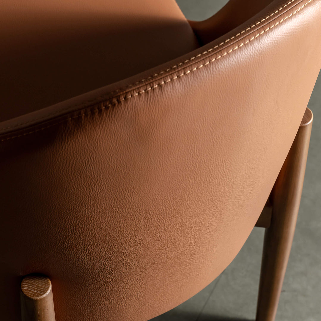 ARCHER VEGAN LEATHER DINING CHAIR  |  TERRA CIGAR TAN