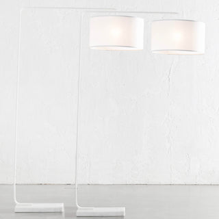 ARC NINETY SQUARE FLOOR LAMP | WHITE + WHITE MARBLE BASE | BUNDLE X 2