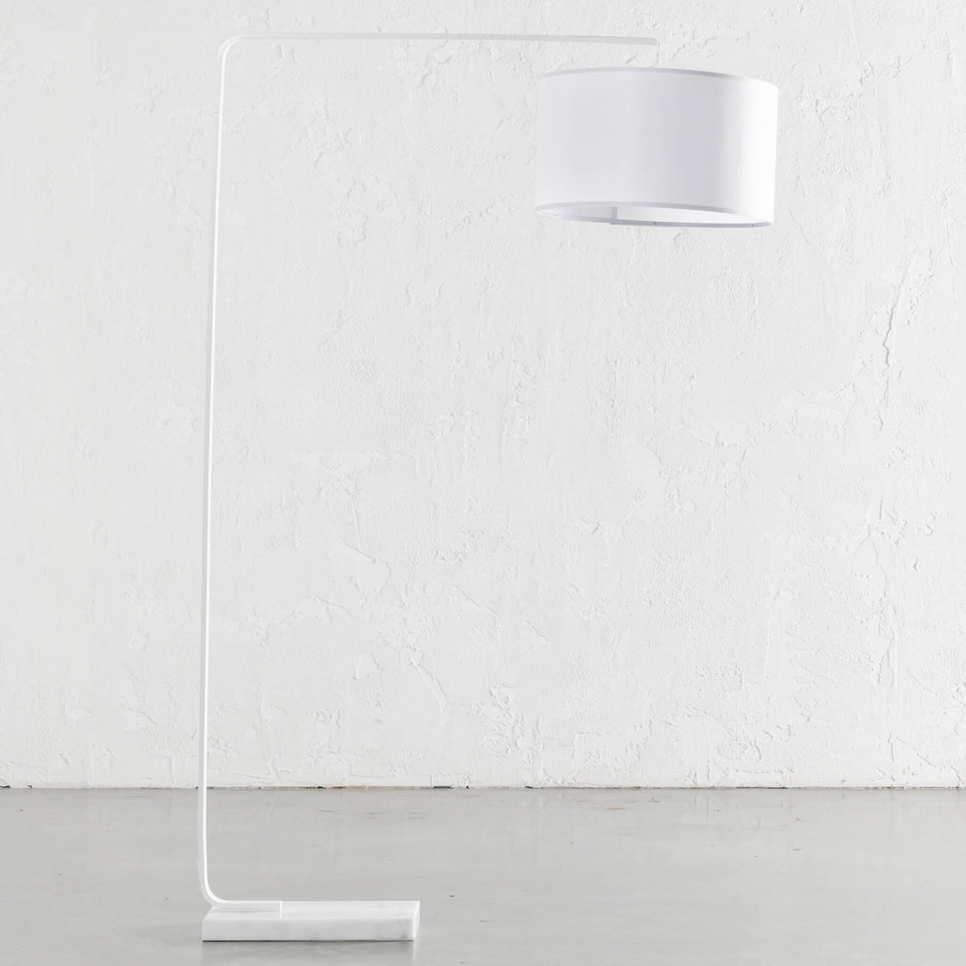 ARC NINETY SQUARE FLOOR LAMP | WHITE + WHITE MARBLE BASE | BUNDLE X 2