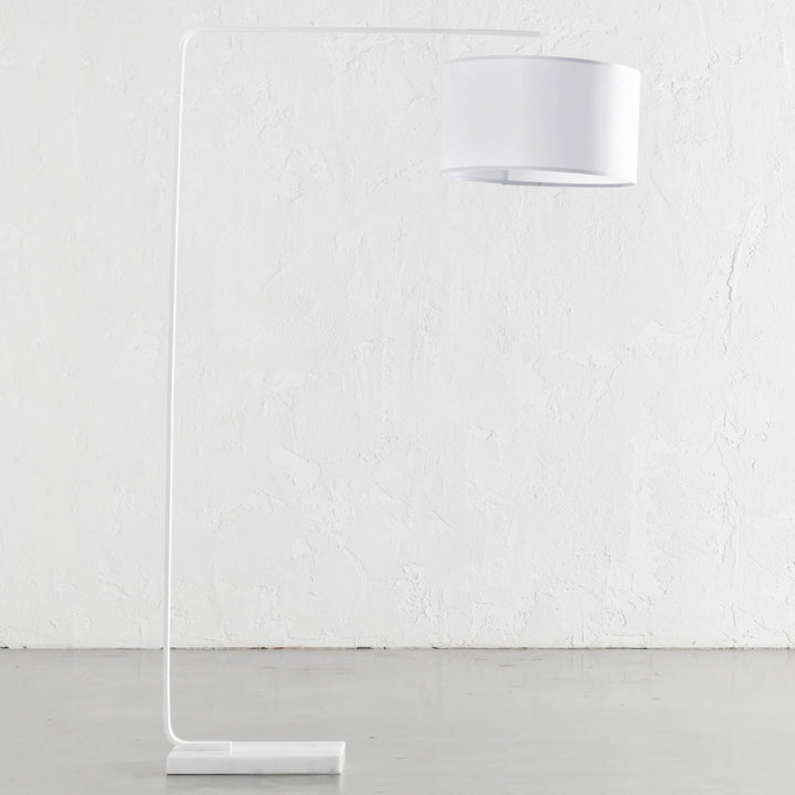 ARC NINETY SQUARE FLOOR LAMP | WHITE + WHITE MARBLE BASE | BUNDLE X 2