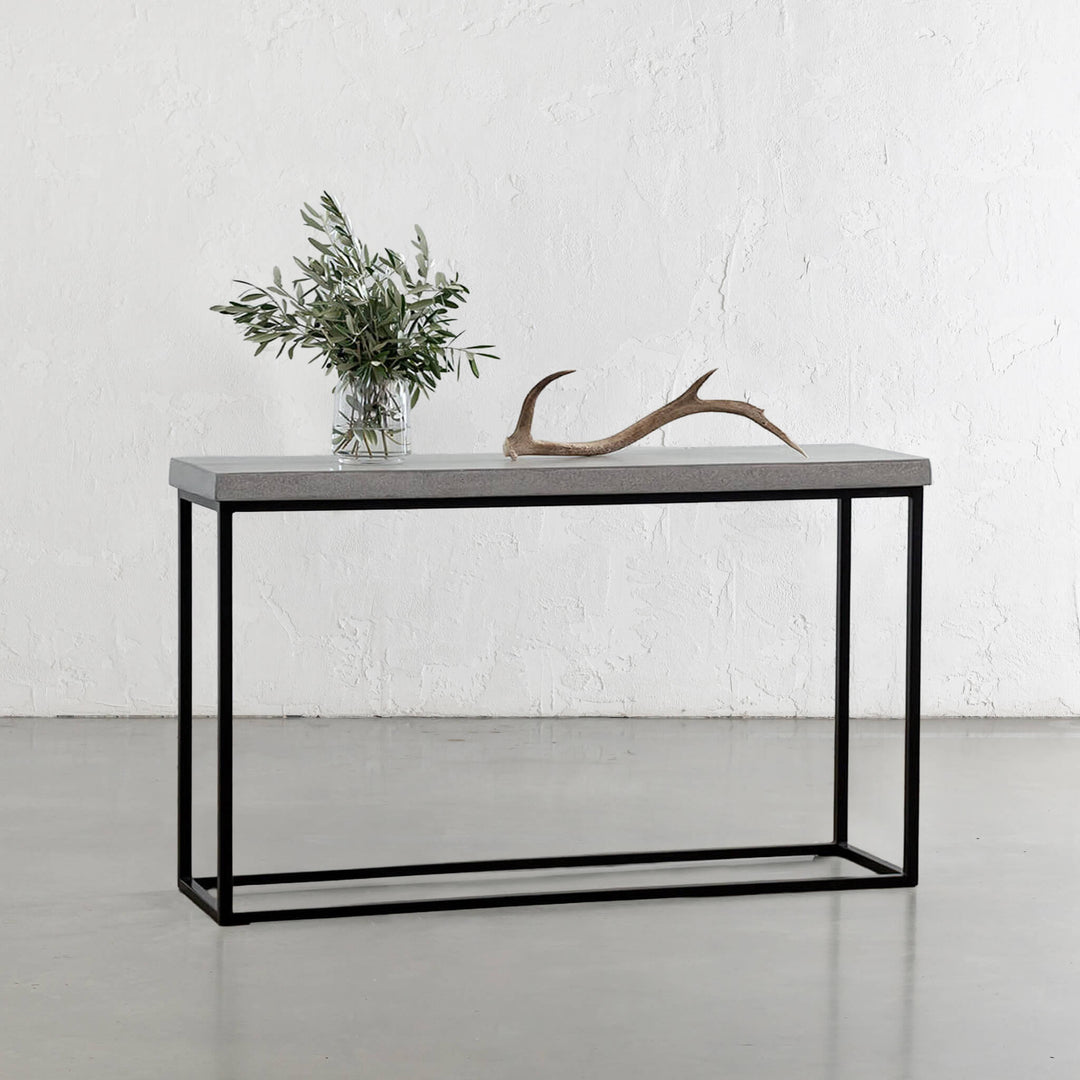 ARIA CONCRETE GRANITE CONSOLE TABLE | 150CM | ZINC ASH