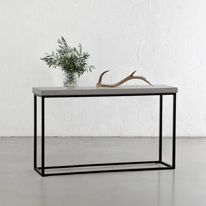 ARIA CONCRETE GRANITE CONSOLE TABLE | 150CM | ZINC ASH
