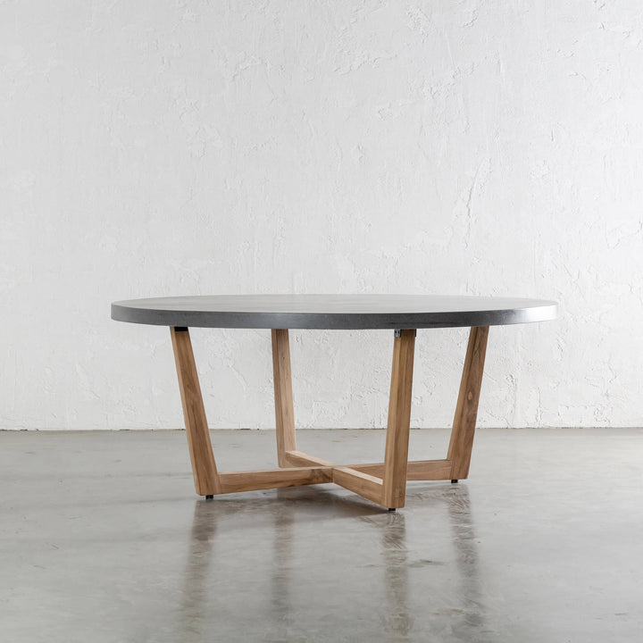 ARIA CONCRETE GRANITE TOP DINING TABLE ROUND | CLASSIC MID GREY | 180cm