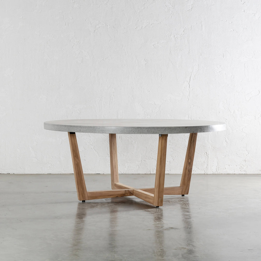 ARIA CONCRETE GRANITE TOP DINING TABLE ROUND | ZINC ASH | 180cm