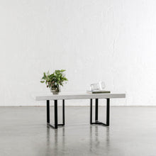 ARIA HALMSTAD COFFEE TABLE | BIANCO CIMENT + BLACK IRON LEGS | 120CM