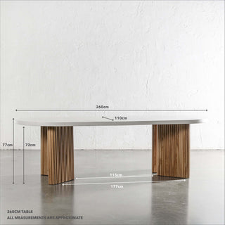 ARIA MONDELLO OVAL DINING TABLE  |  260CM + 300CM  |  BIANCO CIMENT