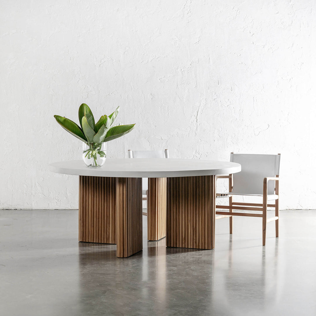 ARIA MONDELLO ROUND DINING TABLE  |  BIANCO CIMENT  |  150CM