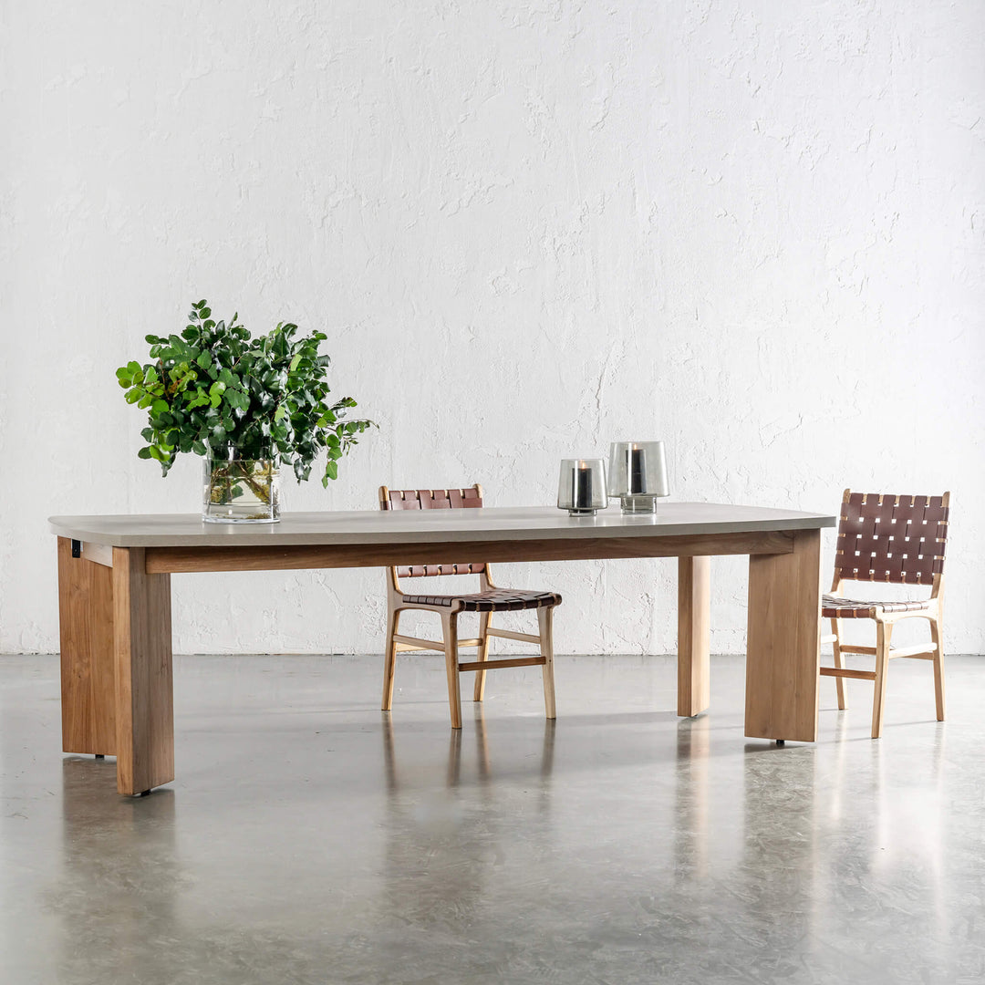 PRE ORDER  |  ARIA NOVENTA DINING TABLE  |  TRAVERTINO GRIGIA CIMENT  |  260CM