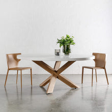 ARIA LUPA ROUND DINING TABLE  |  BIANCO CIMENT  |  180CM