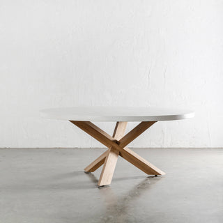 ARIA LUPA ROUND DINING TABLE  |  BIANCO CIMENT  |  180CM