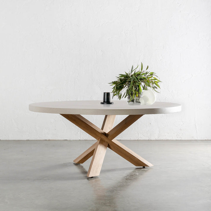 ARIA LUPA ROUND DINING TABLE  |  SAHARA CIMENT  |  180CM