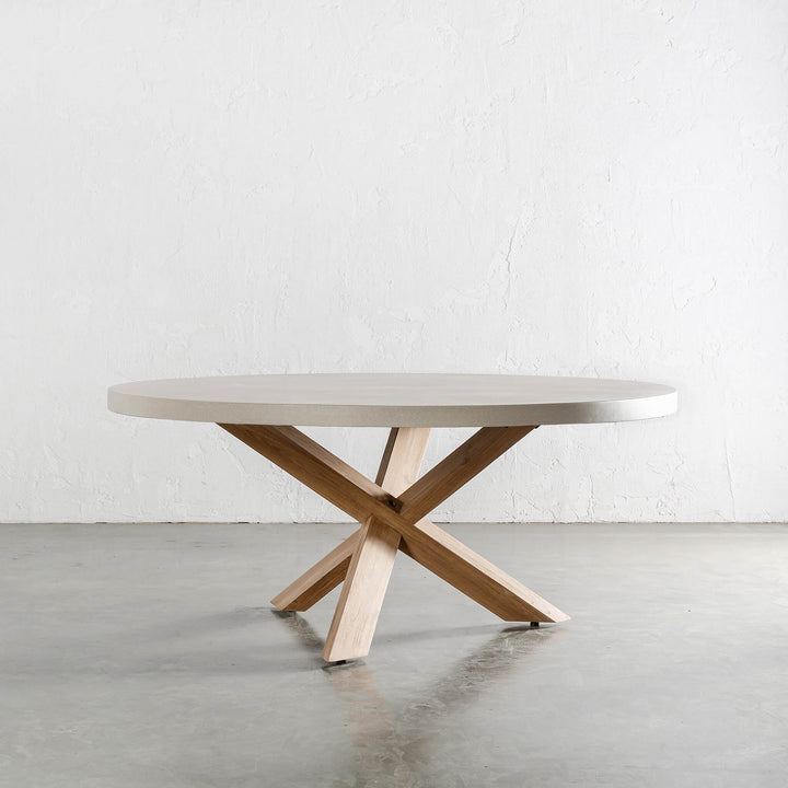 ARIA LUPA ROUND DINING TABLE  |  SAHARA CIMENT  |  180CM