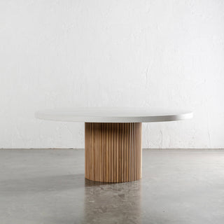 ARIA VITOLO PILLAR ROUND DINING TABLE  |  BIANCO CIMENT  |  180CM