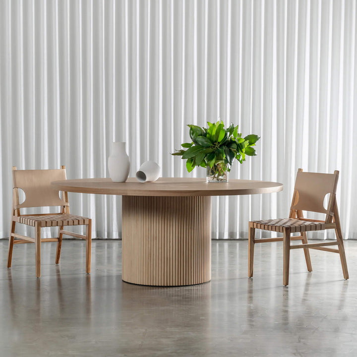 VITOLO ROUND DINING TABLE  |  BIRCH ASH WOOD GRAIN  |  180CM