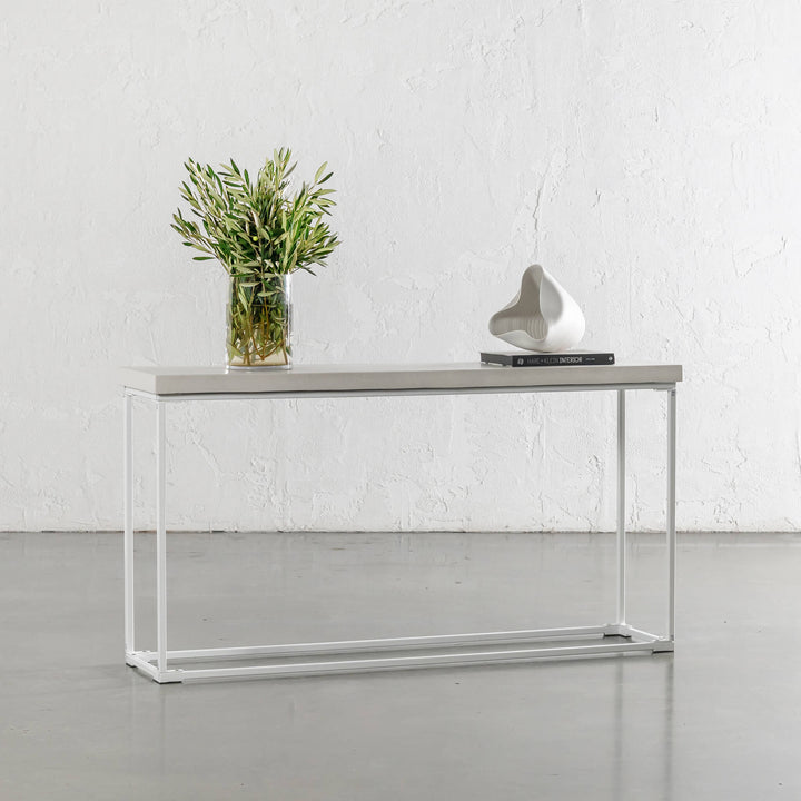 ARIA CONCRETE GRANITE CONSOLE TABLE  |  BIANCO CIMENT