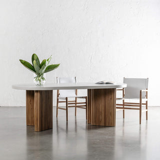 ARIA MONDELLO OVAL DINING TABLE  |  BIANCO CIMENT  |  220CM