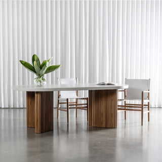 ARIA MONDELLO OVAL DINING TABLE  |  BIANCO CIMENT  |  220CM