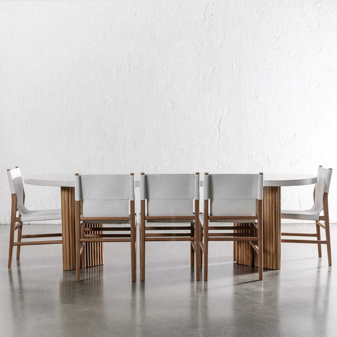 ARIA MONDELLO OVAL DINING TABLE  |  260CM + 300CM  |  BIANCO CIMENT