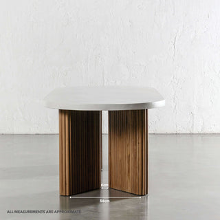 ARIA MONDELLO OVAL DINING TABLE  |  BIANCO CIMENT  |  220CM