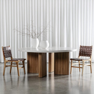 ARIA MONDELLO ROUND DINING TABLE  |  BIANCO CIMENT  |  180CM