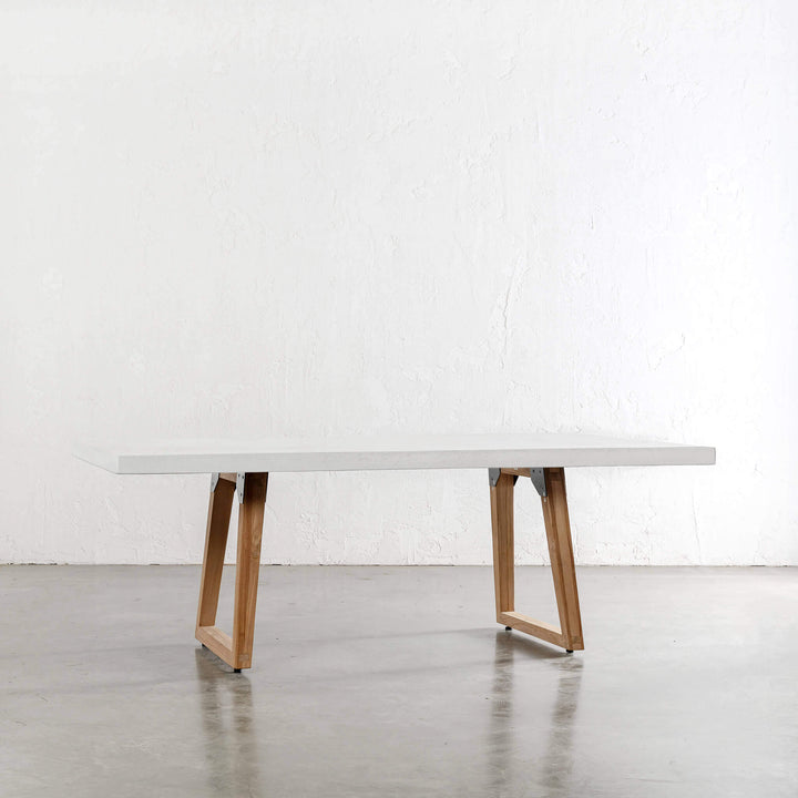 ARIA GRANITE CONCRETE DINING TABLE + SCANDI LEG  |  BIANCO CIMENT  |  220CM